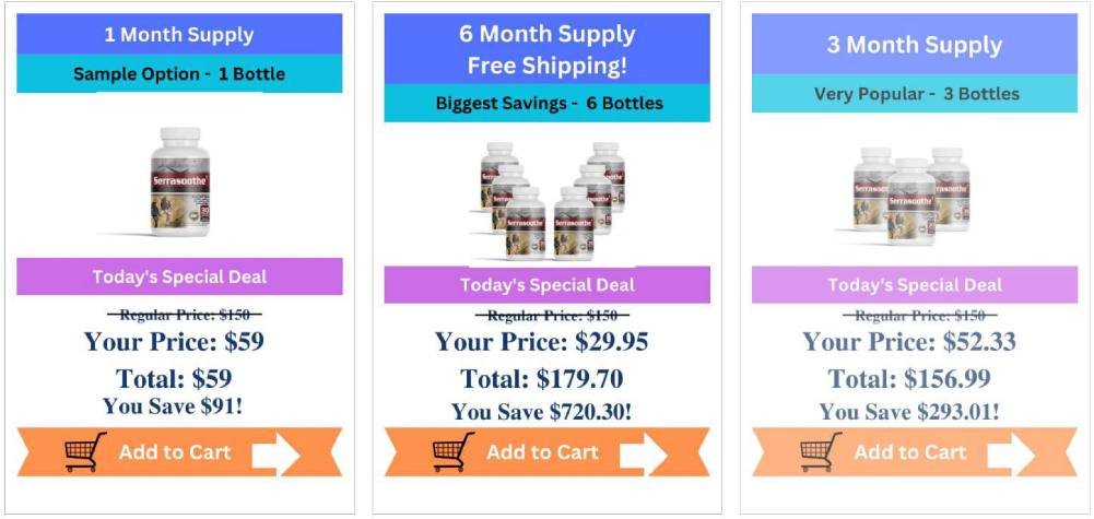 Supplement value and package pricing options shown for online purchase